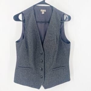 J.Jill wool blend fitted vest Academia career masculine boss vibes size XS